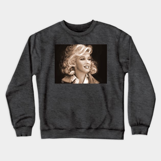 Marilyn Sepia Crewneck Sweatshirt by Angie Braun